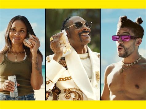 snoop dogg versace robe corona commercial|Zoe Saldana Joins Snoop and Bad Bunny in Living Corona Beer .